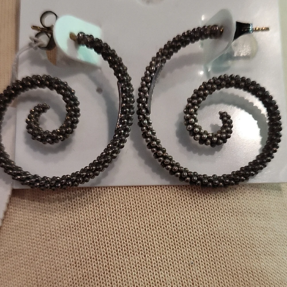 Nordstrom Sterling Silver Spiral Earrings - Picture 2 of 5